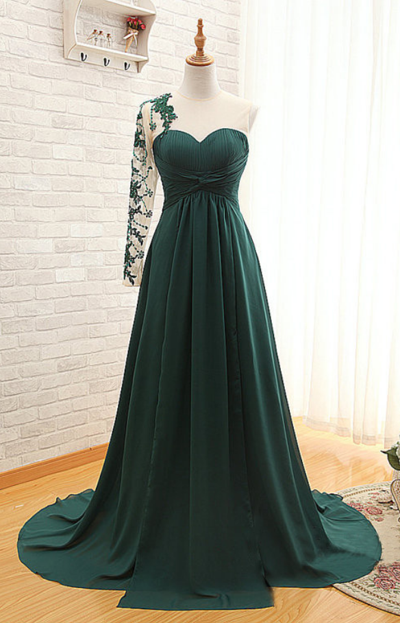 forest green ballgown